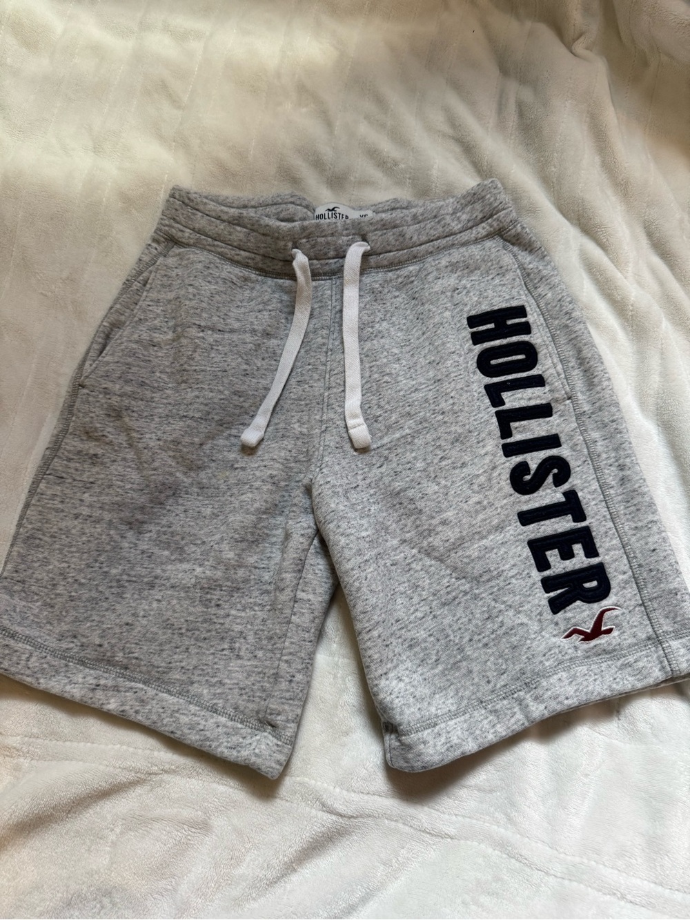 Hollister Light Gray Logo Fleece Shorts